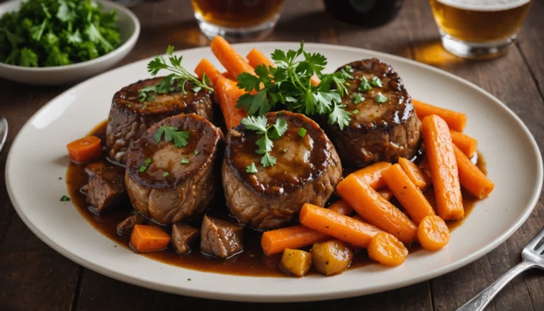 joues de porc à la bière et carottes